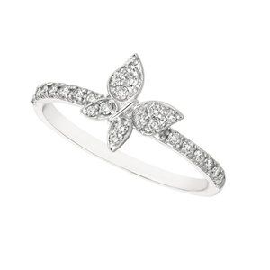 0.25 Carat Natural Diamond Butterfly Ring 14K